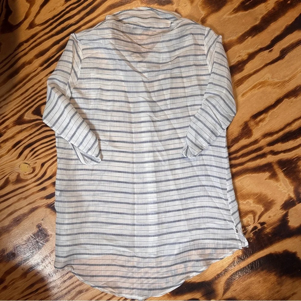 Apt. 9 Blue‎ and White Striped Sheet Shirt dress cover up